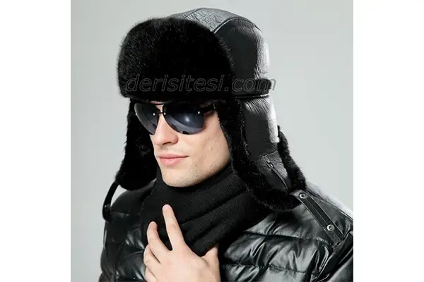 Russian Ushanka Leather Hat