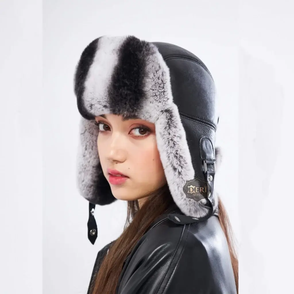 Winter Women's Leather Hat 