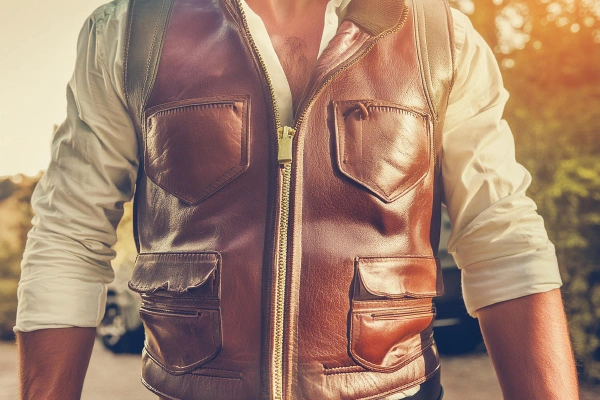 Brown Leather Vest Gift