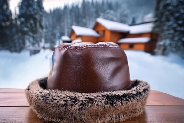 Brown fur hat